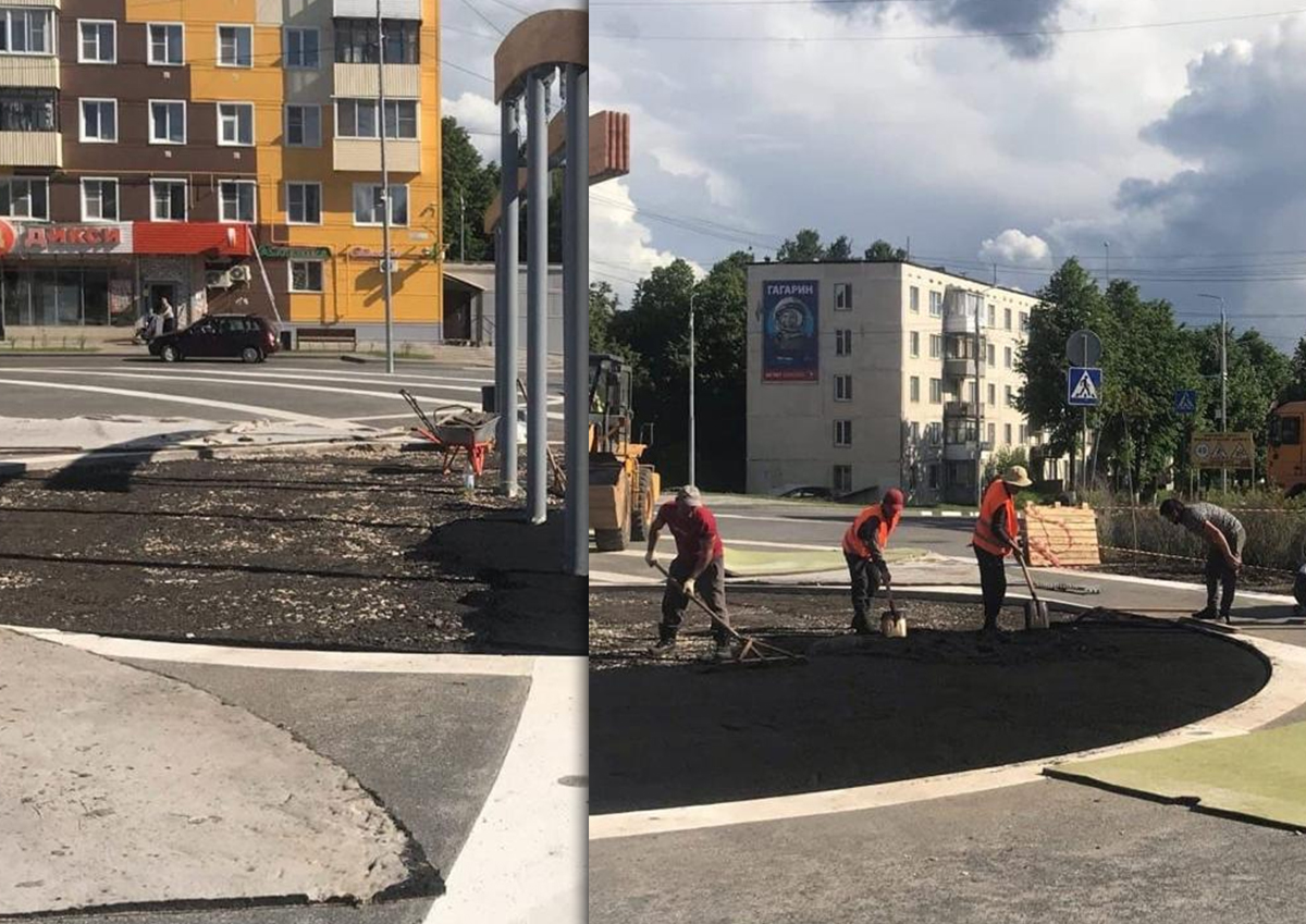 Жители подмосковного Пересвета озадачены качеством ремонта площади Пухова