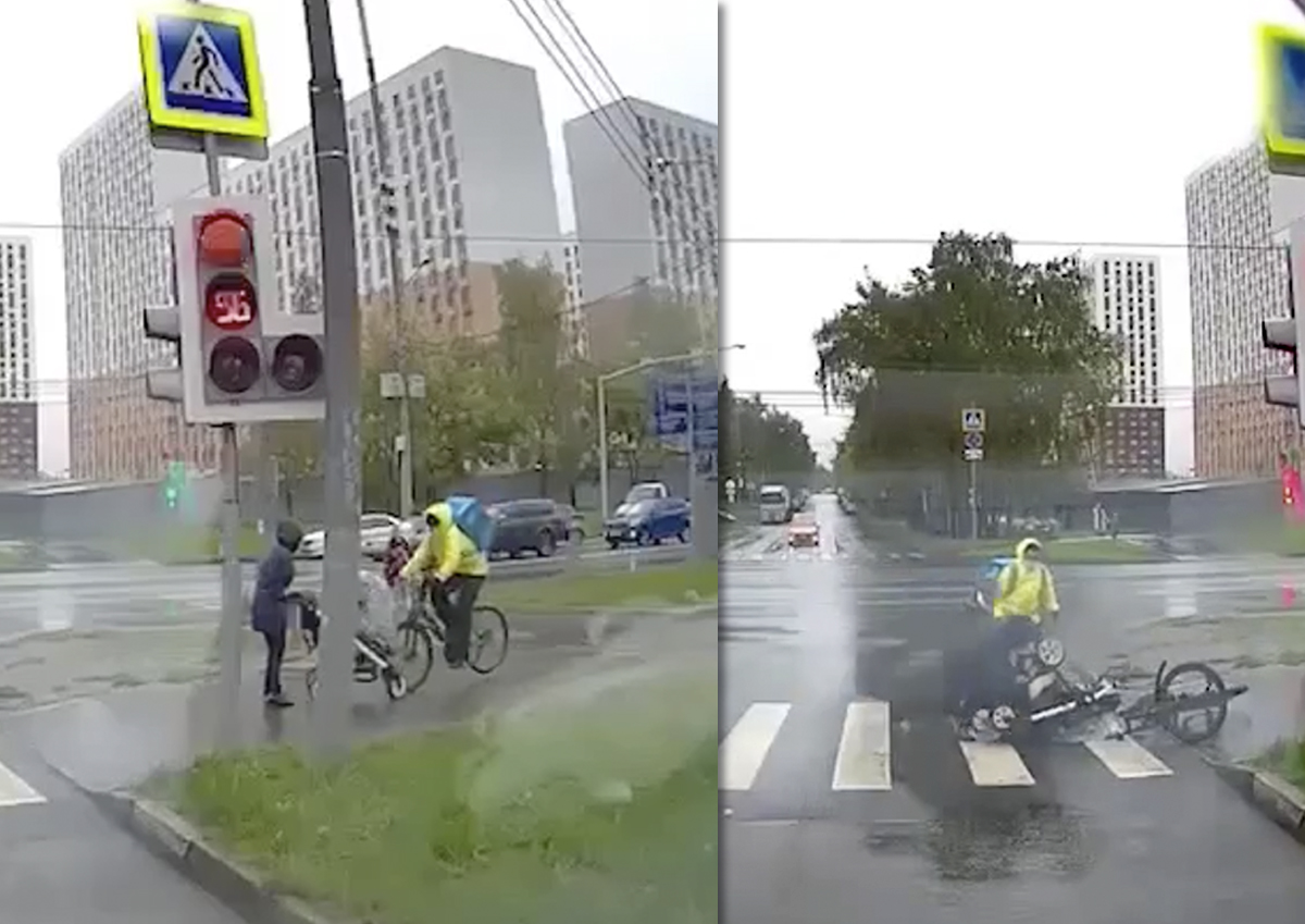 На юге Москвы велокурьер на скорости въехал в коляску с ребенком. Прокуратура взяла проверку на контроль